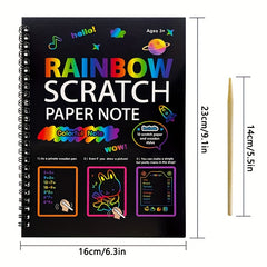 2pcs Rainbow Scratch Art Notebook - Creative Set for Teens