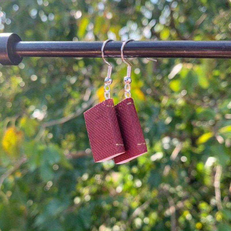 Girls Book Shape Earrings Holiday Gift For Kids & Reading