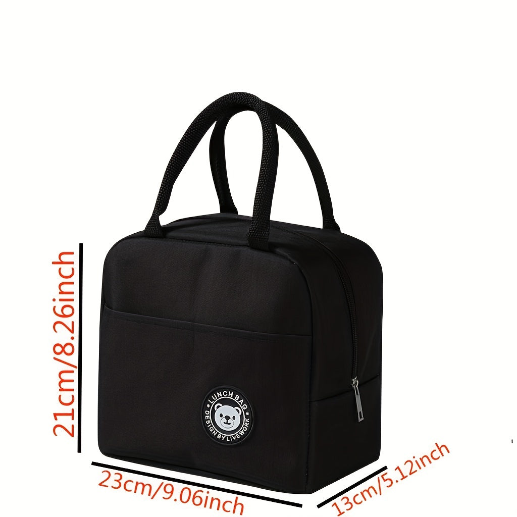 Bear Pattern Lunch Bag Portable Thermal Bag Reusable Bento Bag