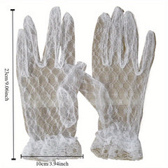 Net Tulle Lace Bridal Wedding Gloves