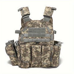 Tactical Camo Plate Carrier Vest for Camping
