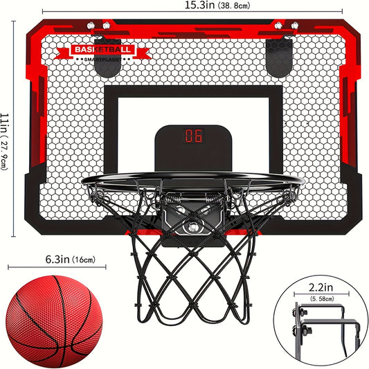 Kids' Electronic Scoreboard Basketball Stand Set with 2 Balls