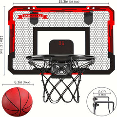 Kids' Electronic Scoreboard Basketball Stand Set with 2 Balls