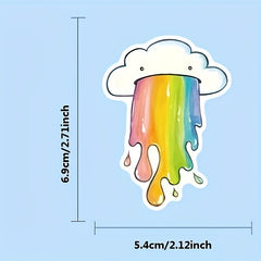 50 Weather Doodle Stickers, Waterproof Stickers for Bottles & Phone