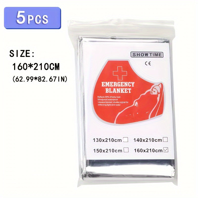 10pcs Thermal Survival Blanket Double Sided Sunscreen Emergency Blanket