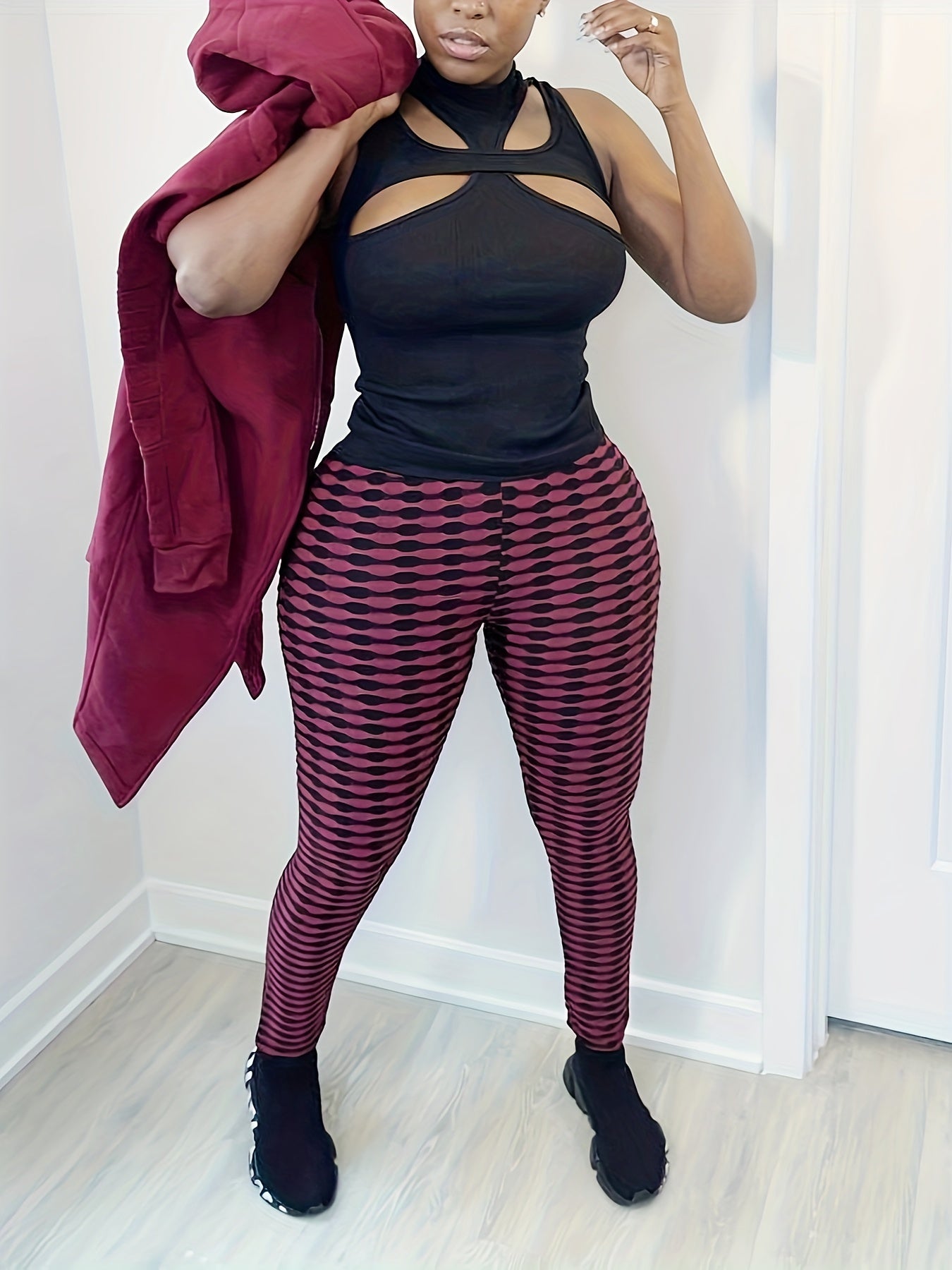  Geometric Print High Rise Leggings