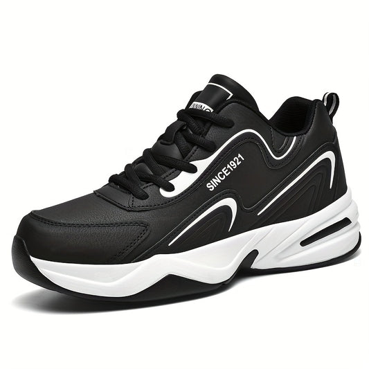 Men's Block Letter Print Chunky Sneakers