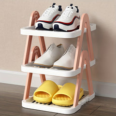 Plastic Folding Shoes Storage Rack Stackable Shoes Storage Shelf