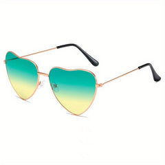 Men's Heart Shaped UV400 Metal Sunglasses for Outdoor Beach