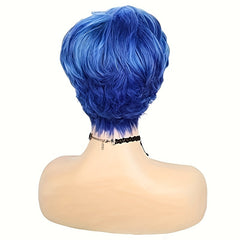 Short Synthetic Wigs for Women, Mixed Pixie Cut Wig, Short Wavy Layered Hair