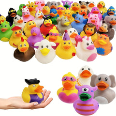 Colorful Rubber Ducks Toys for Kids - Bath, Birthday, Baby Showers