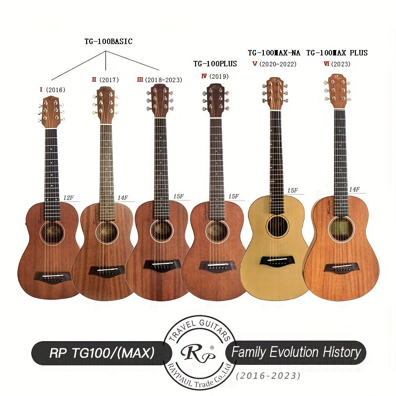 RP TG100 Acoustic Travel Guitar 78 74 Cm Natural Beginner