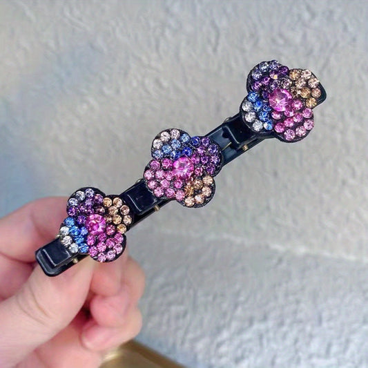 Rhinestone Flowers Hair Clips for Girls