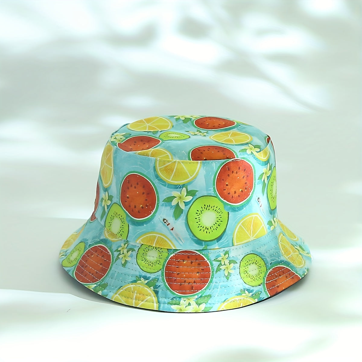 Fruit Print Bucket Hat Reversible Sunscreen Beach Fisherman Cap