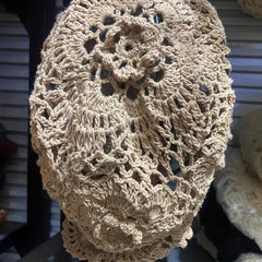 Vintage Flower Crochet Beanie Hollow Out Skull Hat Soft Thin Knit Hats