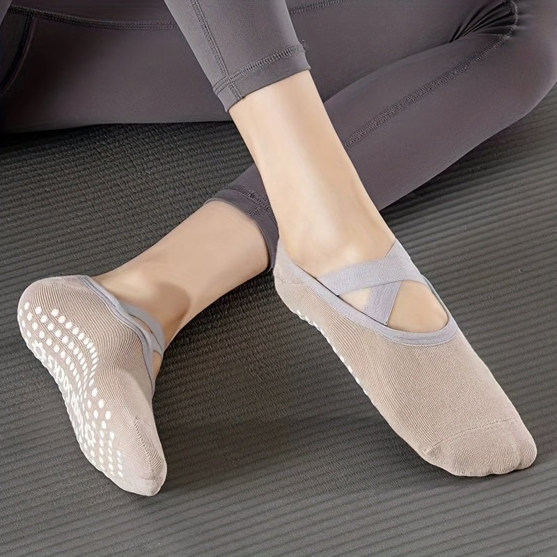 5 Pairs Anti Slip Yoga Socks for Exercise Fitness Indoor Jump Rope Dance Socks
