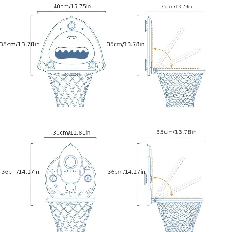 Kids Hanging Basketball Frame Indoor Toy for Baby 1-3 Years
