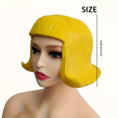Blonde Short Bob Wig Synthetic Hair Natural Layers Full Coverage Party Costume