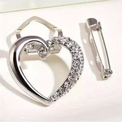 Heart Shape Clothes Corner Buckle Silky Scarf Buckle Brooch For Men