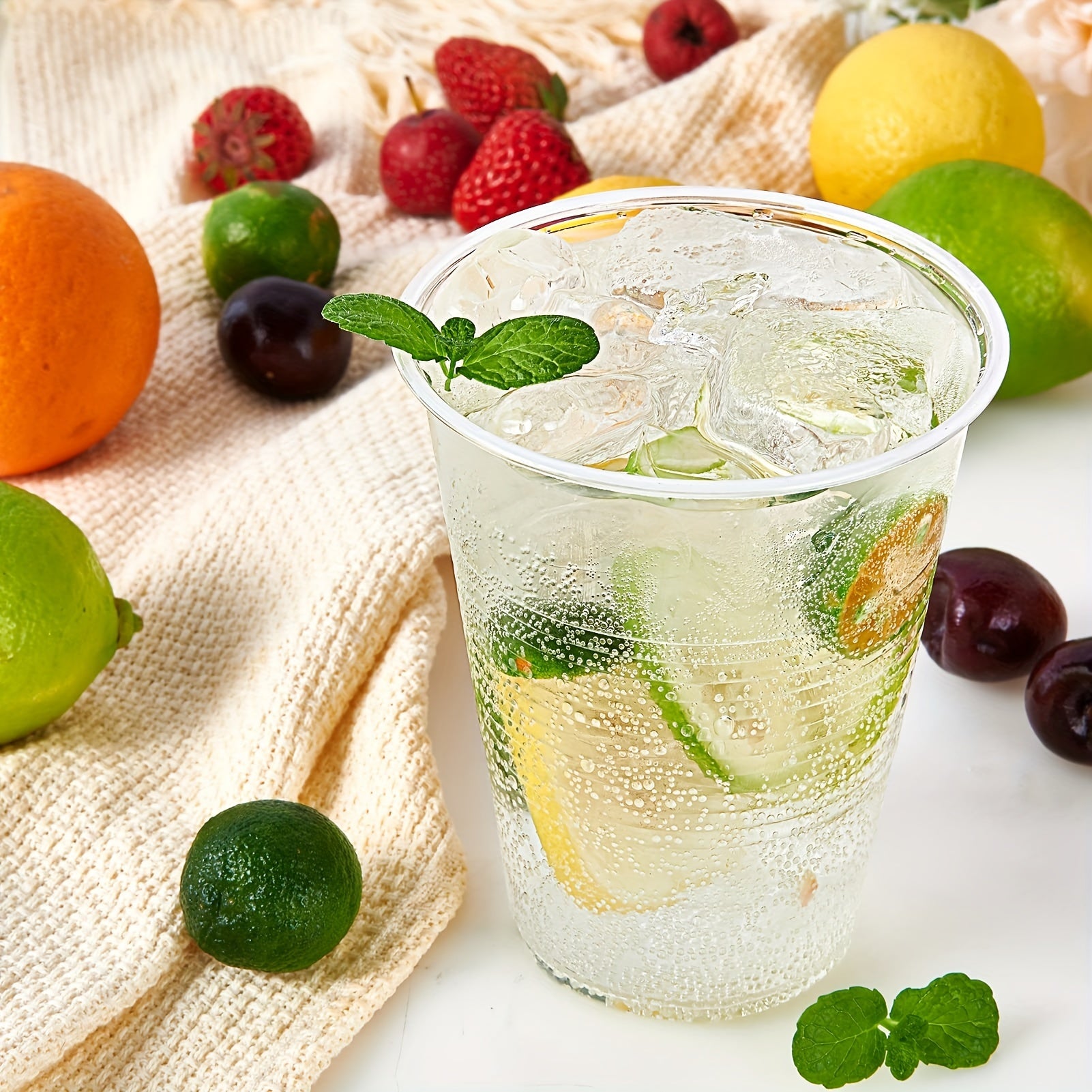 50 Pcs 3 Oz Transparent Plastic Cups for Hot and Cold Drinks - Eco-Friendly