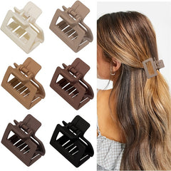 Small Hair Claw Clips For Thick Hair Square Non slip Strong Hold Hair Clips