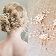 Vintage Faux Pearl Hair Stick for Wedding Party Wear