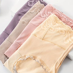 4pcs Contrast Lace Briefs Soft Intimates Panties Women's Lingerie