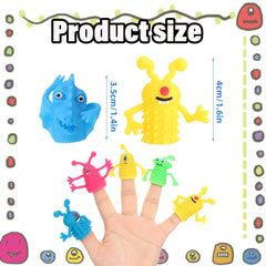 20pcs Monster Stretchy Fidget Finger Puppets Soft Rubber Dolls for Party