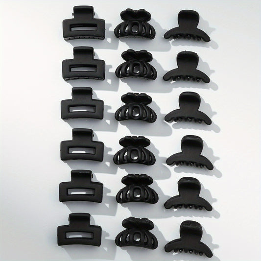 18PCS Rubber Frosted Square Hair Claw Hair Clip Hair Accessory