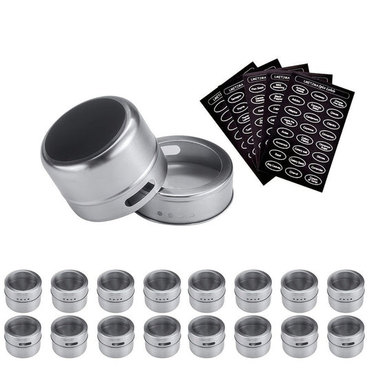 Magnetic Spice Tins Set Stainless Steel Spice Storage Container