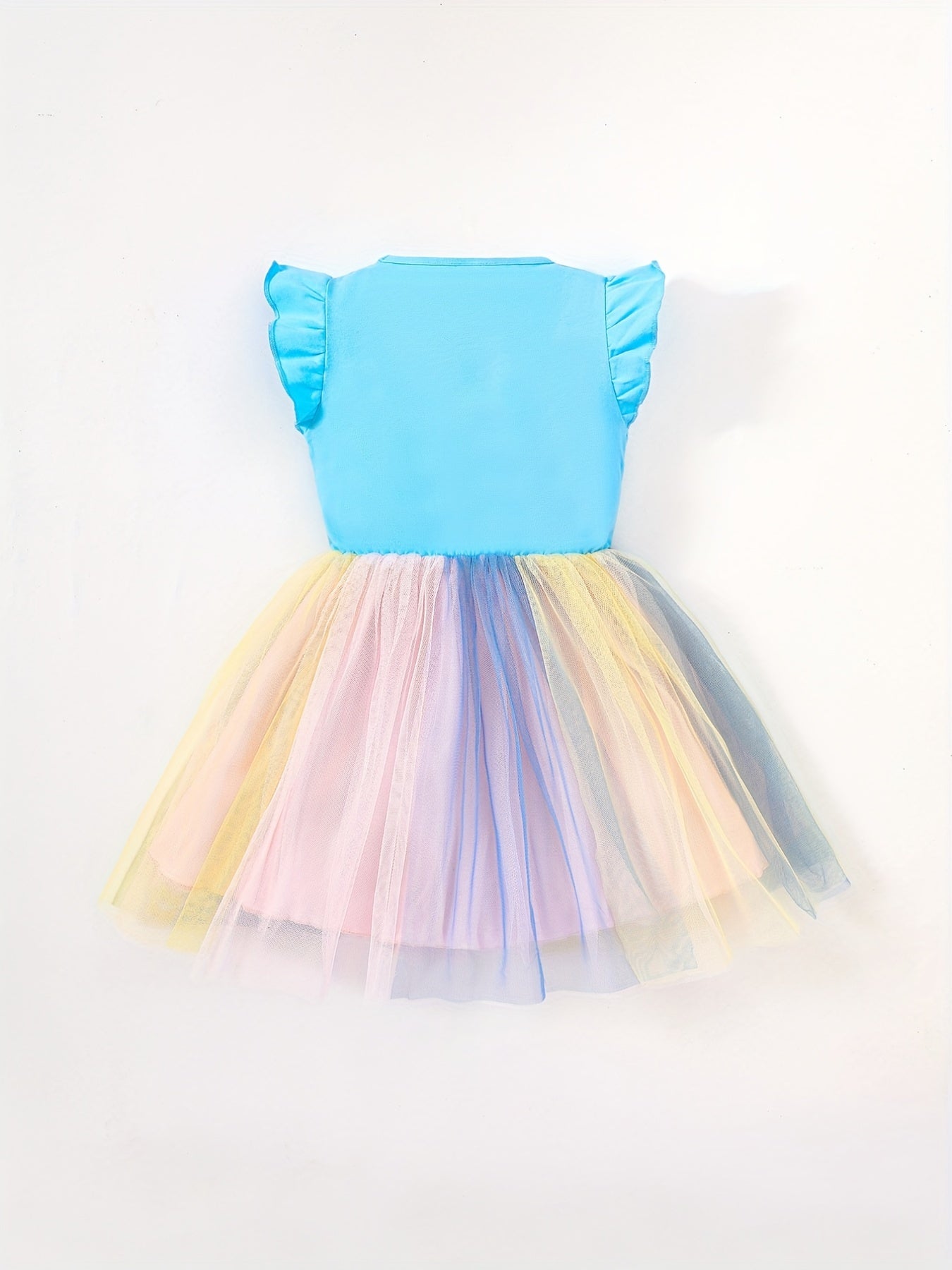 Toddler Girls Unicorn Embroidery Mesh Dress