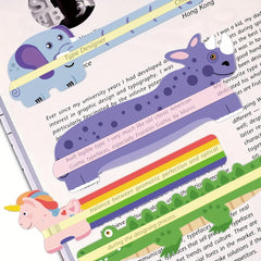7pcs Animal Highlight Bookmarks Reduce Visual Stress Reading Tracking Rulers