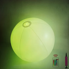 40" Light Up Inflatable Beach Ball With LED Lights - 16 Colors & 4 Modes