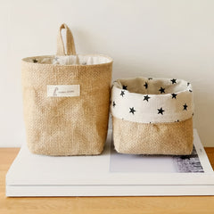 Jute Cotton Linen Storage Bag Wall Hanging Pocket Fabric Organizer Dorm
