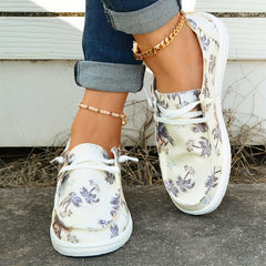 Women's Printed Canvas Slip On Loafers