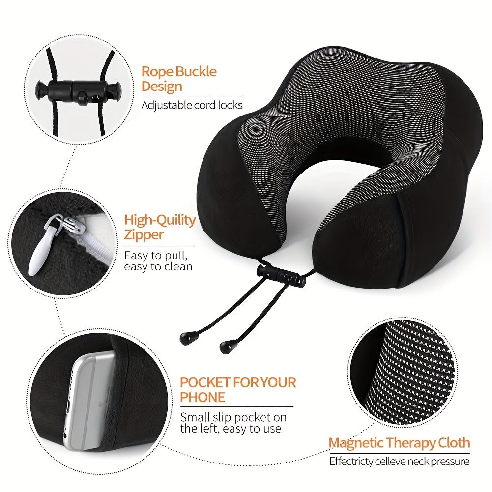 Memory Foam U-Shaped Travel Pillow Soft Neck Cervical Support Airplane Bedding