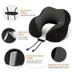 Memory Foam U-Shaped Travel Pillow Soft Neck Cervical Support Airplane Bedding