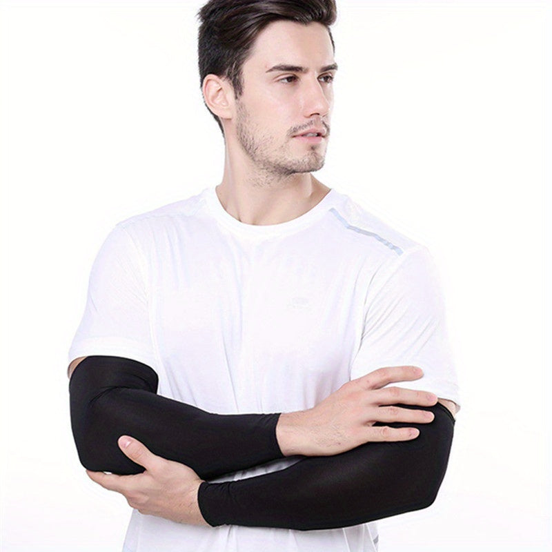 Outdoor Ice Silk Sunscreen Arm Sleeves for Riding Fishing