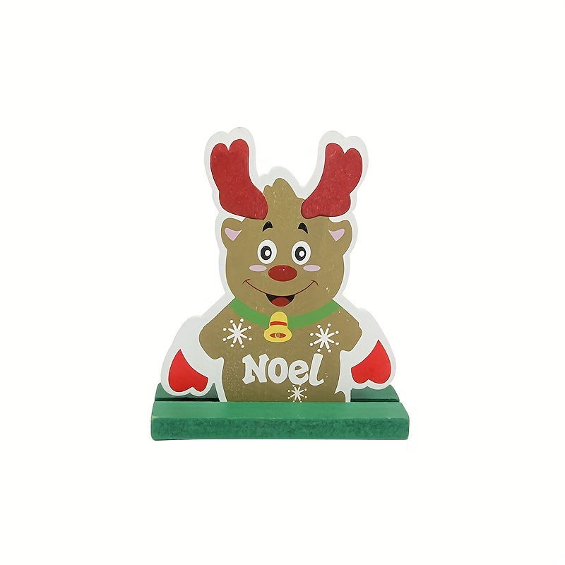 Christmas Wooden Ornament Painted Mosaic Santa Decoration