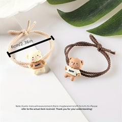 Cartoon Bear Decor Hair Tie Elastic Rubber Band Ponytail Holder Hair Accessories