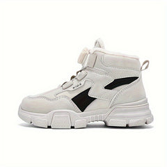 Warm Plus Fleece Boots with Rotating Button for Boys