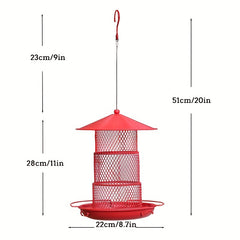 3 Tier Retractable Metal Bird Feeder Squirrel Proof 360 Feeding Area