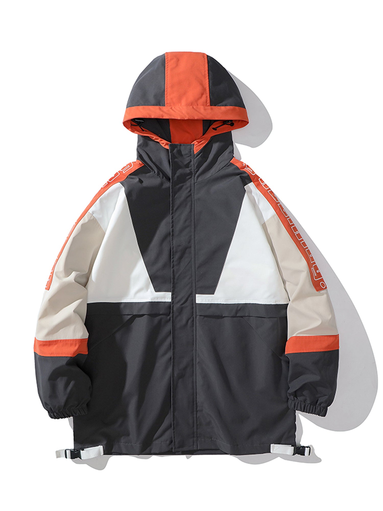 Men's Hooded Windbreaker Jacket Patchwork Contrast