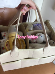 Large Felt Diaper Storage Bag - Durable & Versatile - Perfect Parents' Gift