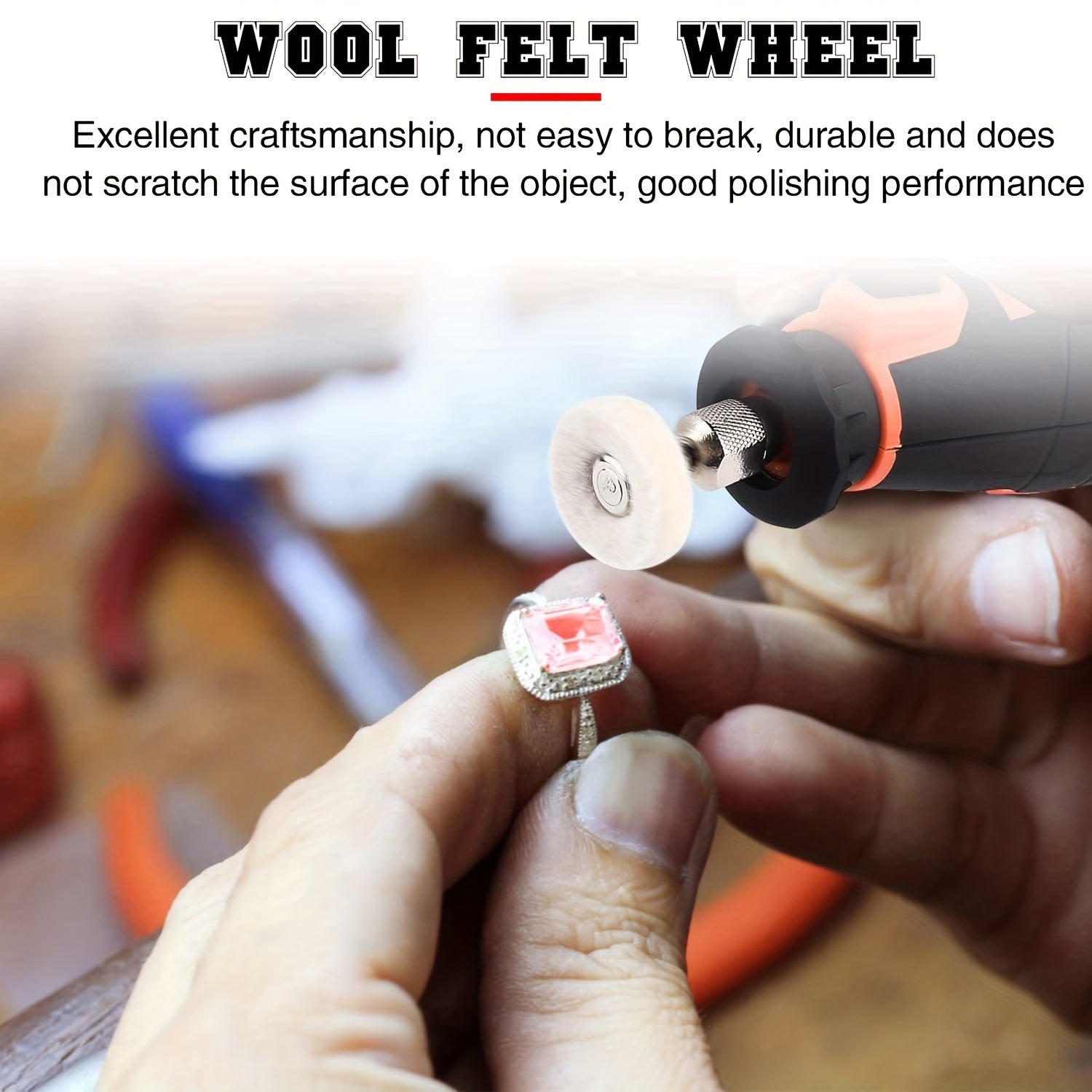 20pcs 25mm Wool Felt Polishing Wheel Set for Drill Grinder