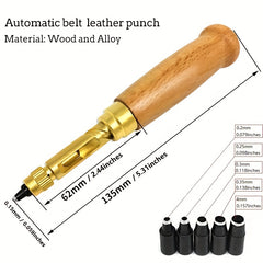 5 4mm Auto Leather Hole Punch 6 Sizes Belt Screw Hole Punch Leather Craft Tools