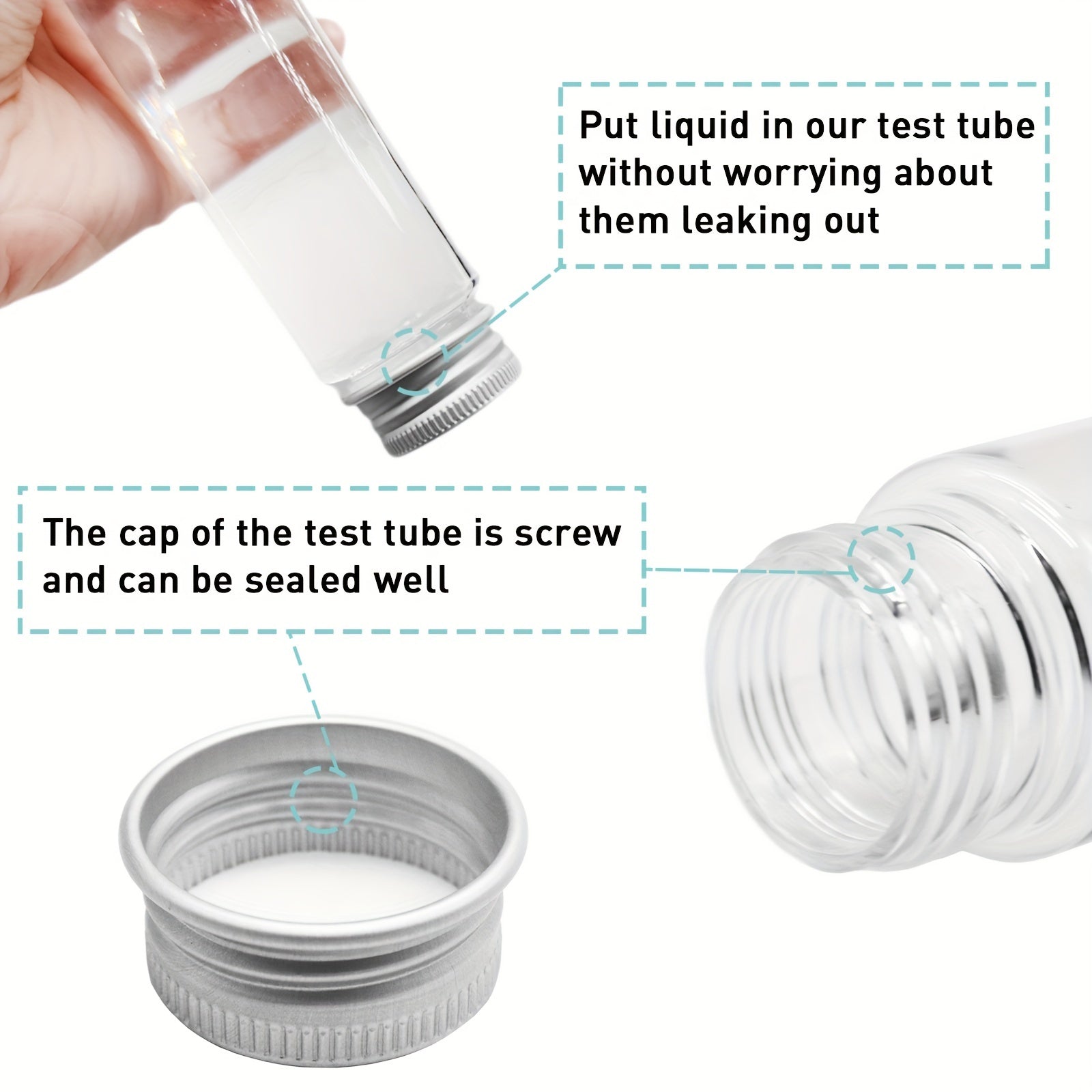 10pcs 115ml Clear Plastic Test Tubes With Caps