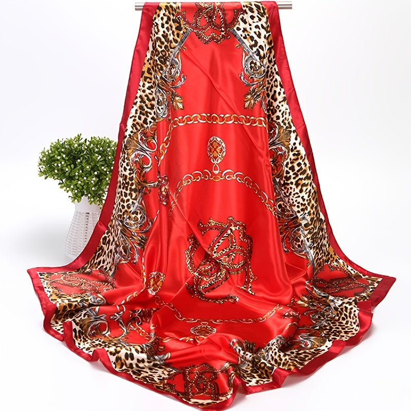 Print Silk Satin Scarf Female Shawls Head Scarf For Ladies