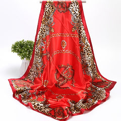 Print Silk Satin Scarf Female Shawls Head Scarf For Ladies