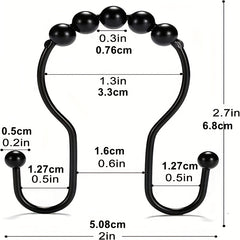 12pcs Shower Curtain Hooks Rust Resistant Shower Curtain Rings Anti Drop